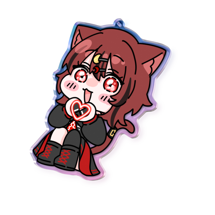 オーロラアクリルキーホルダー - 100 × 100mm