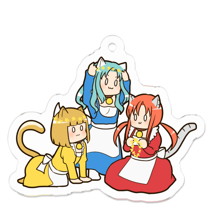 猫耳パティシエ３人娘アクリルキーホルダー Harukazeakari Booth