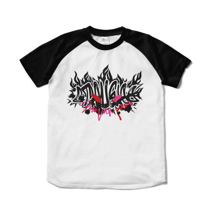 ラグランTシャツ - S - ホワイト×ブラック