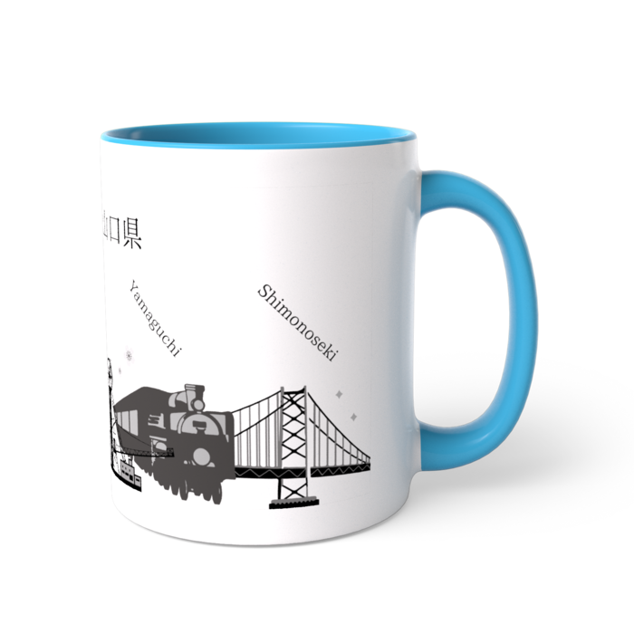 ツートンカラーマグカップ - 直径 8.2cm / 高さ 9.5cm【ブルー】