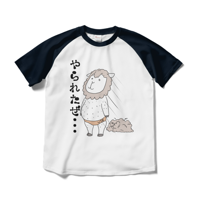 ラグランTシャツ - M - ホワイト×ネイビー