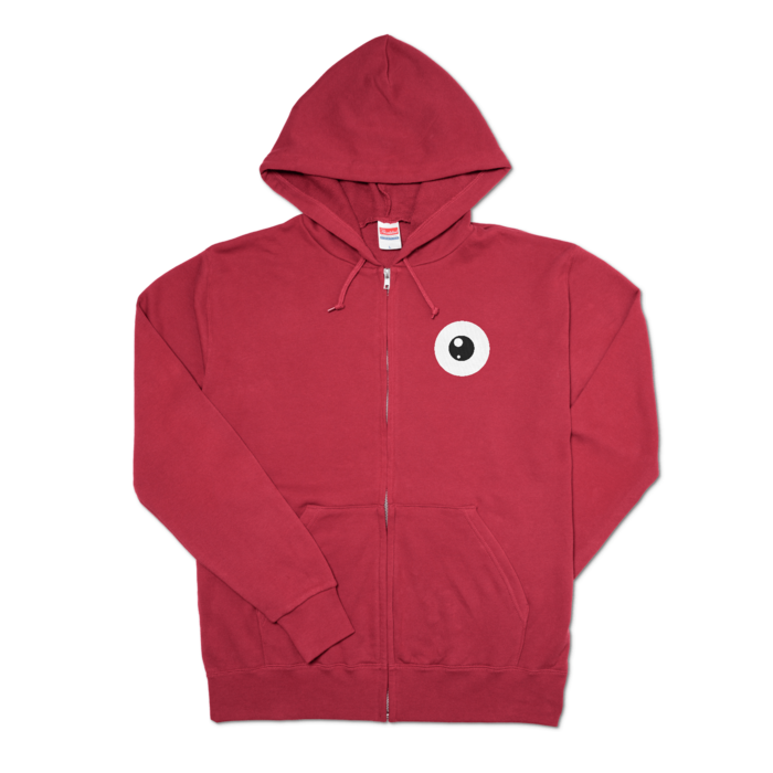 めだまジップパーカー - L - バーガンディ