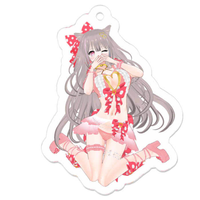 恥ずかしがり♡Pink ver.アクリルキーホルダー(通常版)(embarrassing♡Pink ver. keychain standard)- 50 x 50 (mm)