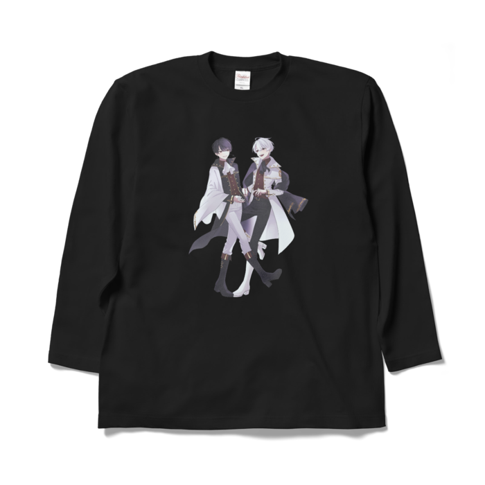 白黒女神ロゴ無しロングスリーブTシャツ - XL - ブラック(1)