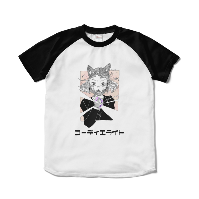 ラグランTシャツ - S - ホワイト×ブラック
