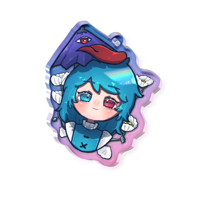 オーロラアクリルキーホルダー - 50 × 50mm