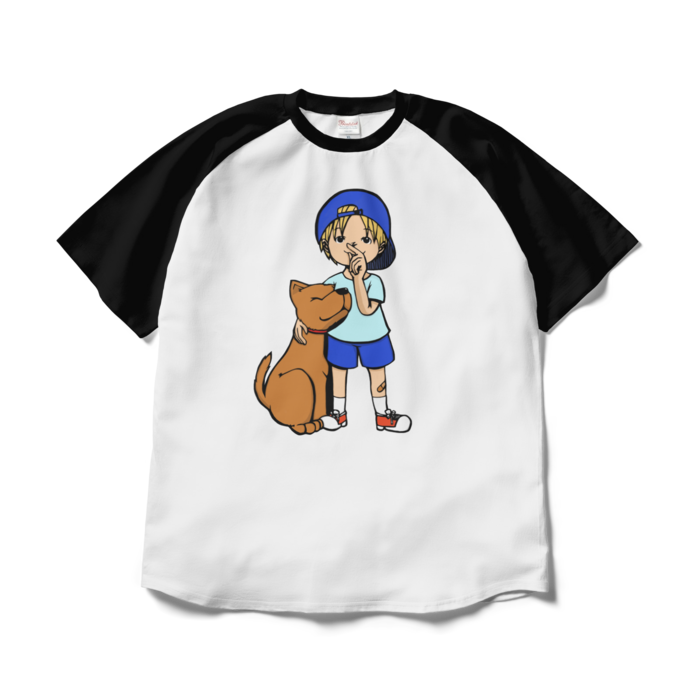 ラグランTシャツ - XL - ホワイト×ブラック