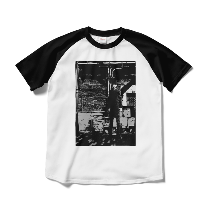 ラグランTシャツ - M - ホワイト×ブラック