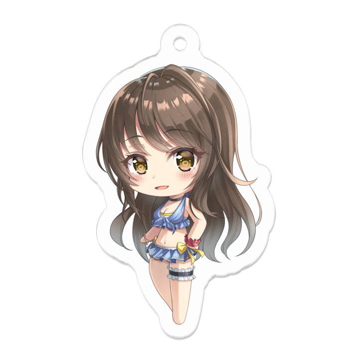 かぎっ娘イラストパンダカーver.まとめ　アクリルキーホルダー ちびキャラアクリルキーホルダー -水着少女- - れみあのBOOTH