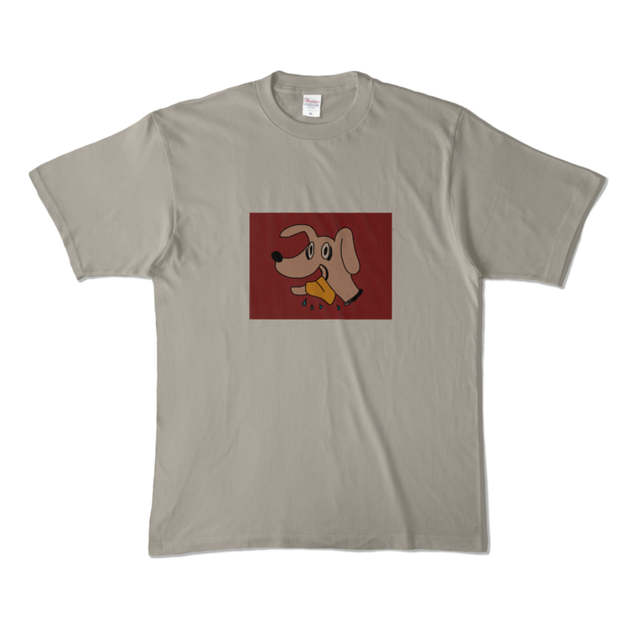 よだれDOG Tシャツ - XL - シルバーグレー (淡色)