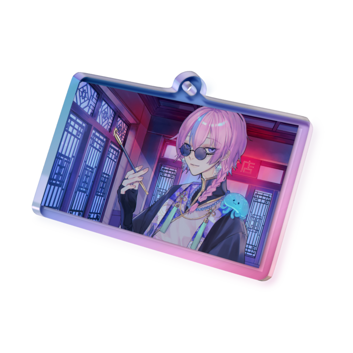 オーロラアクリルキーホルダー - 50 × 50mm