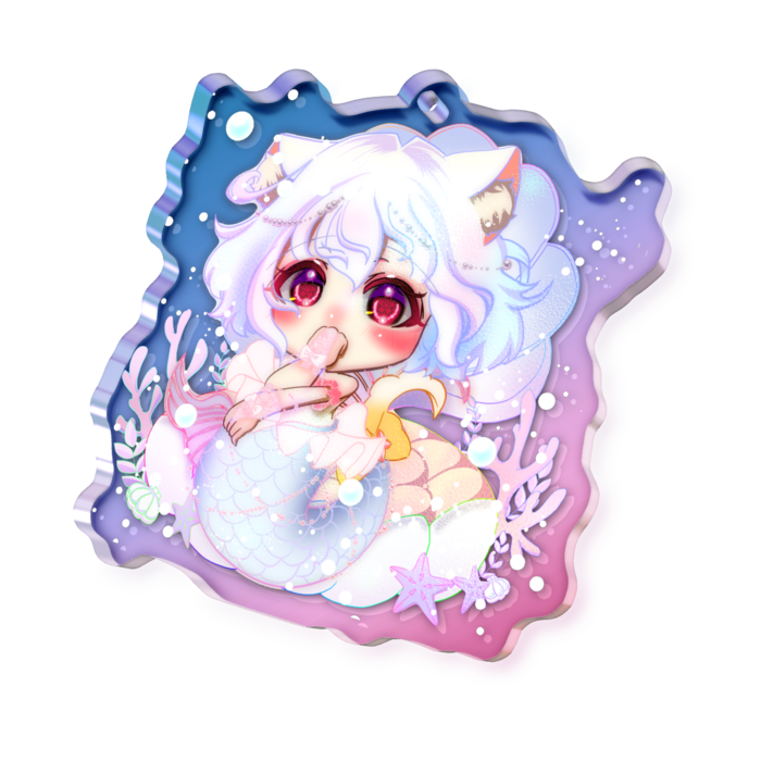 オーロラアクリルキーホルダー - 50 × 50mm