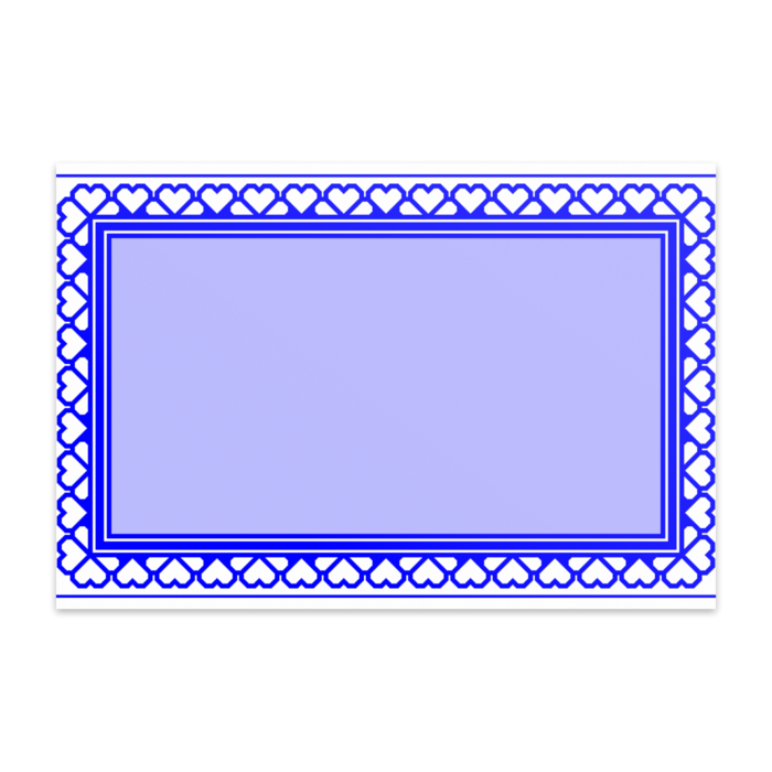 ハートのポストカード(青系)
