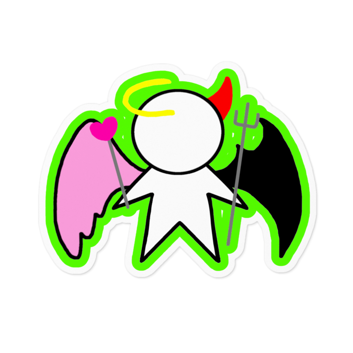 堕天使ちゃん緑ステッカー