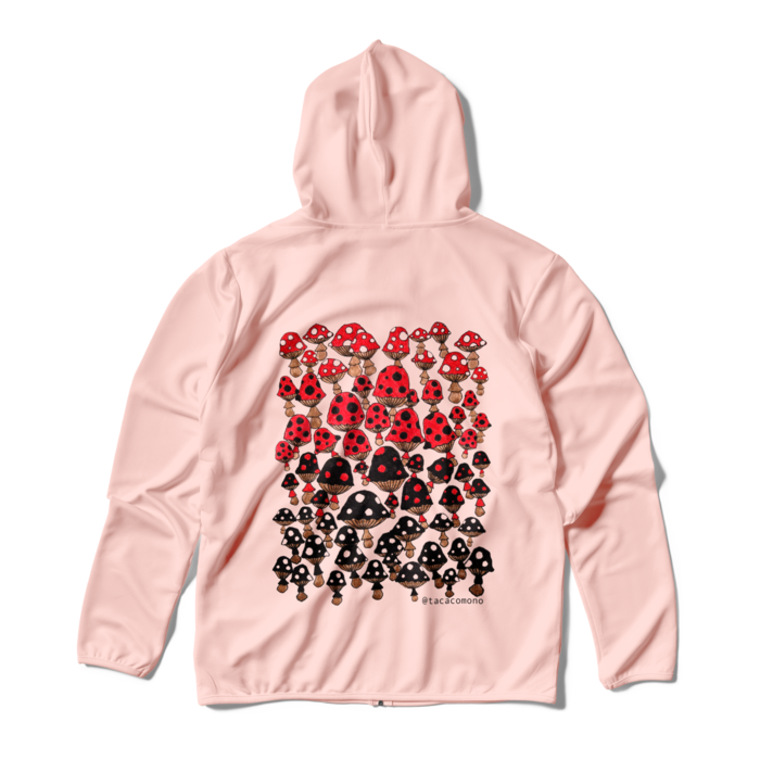 (背中のみプリント)ドライジップパーカー - M - ライトピンク