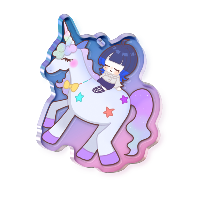 オーロラアクリルキーホルダー - 50 × 50mm