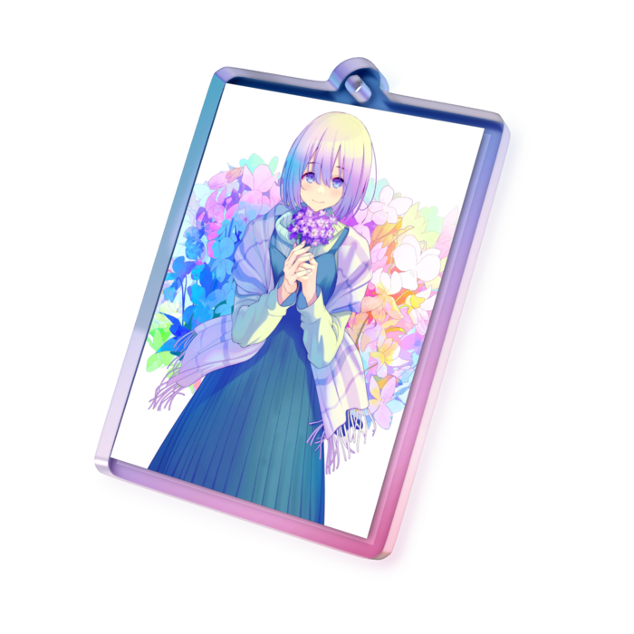 オーロラアクリルキーホルダー - 50 × 50mm