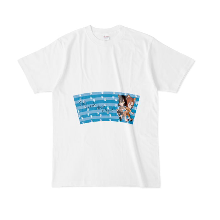 Tシャツ - L - 白_猫兄弟(両面)