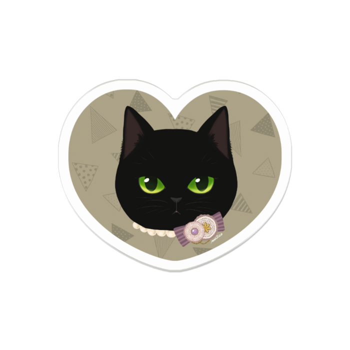 ani★mani ねこたちアクリルバッジ(クロ) - 50 x 50 (mm)