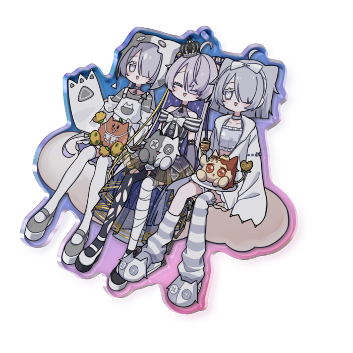 オーロラアクリルキーホルダー - 100 × 100mm