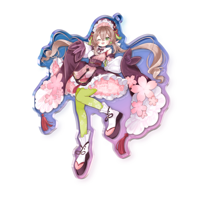 オーロラアクリルキーホルダー - 100 × 100mm