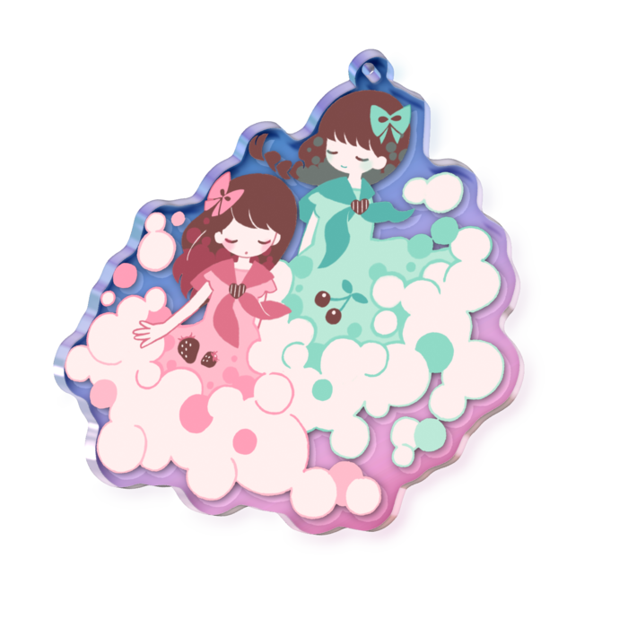 オーロラアクリルキーホルダー - 70 × 70mm