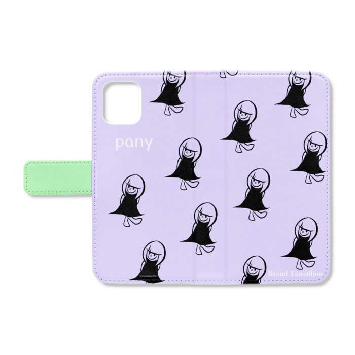 手帳型iPhoneケース - iPhone11 - ストラップ穴 なし(パープル)