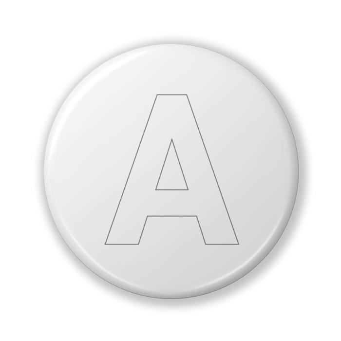 【A(エー)】〈ホワイト〉缶バッジ- 32mm