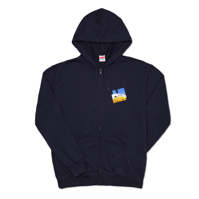 ジップパーカー ネイビー- XL