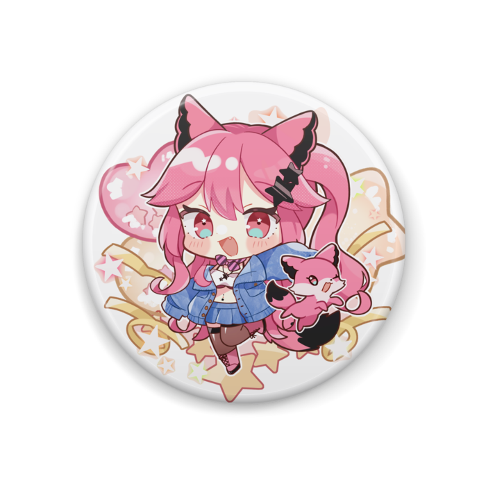 缶バッジ(髪おろしきつねver) - 44mm