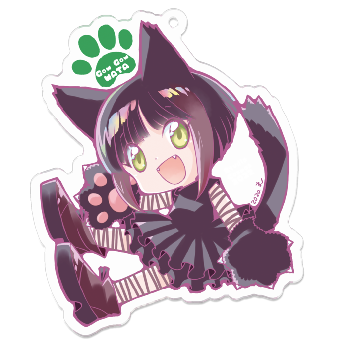 【中】クロアクリルキーホルダー - 70 x 70 (mm)