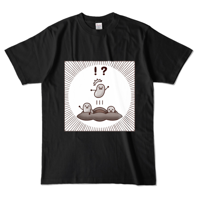 カラーTシャツ 白黒ver 黒 L