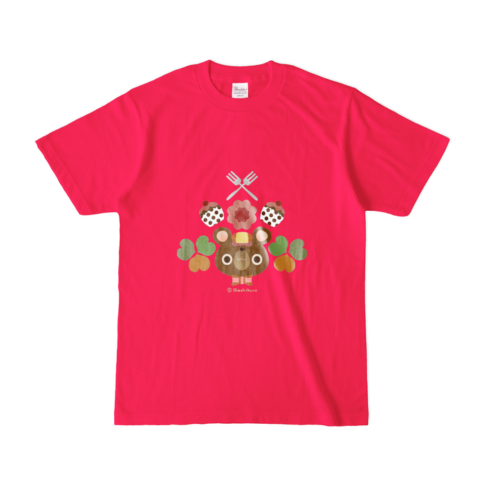カラーTシャツ(濃色) - S - 正面 - ホットピンク