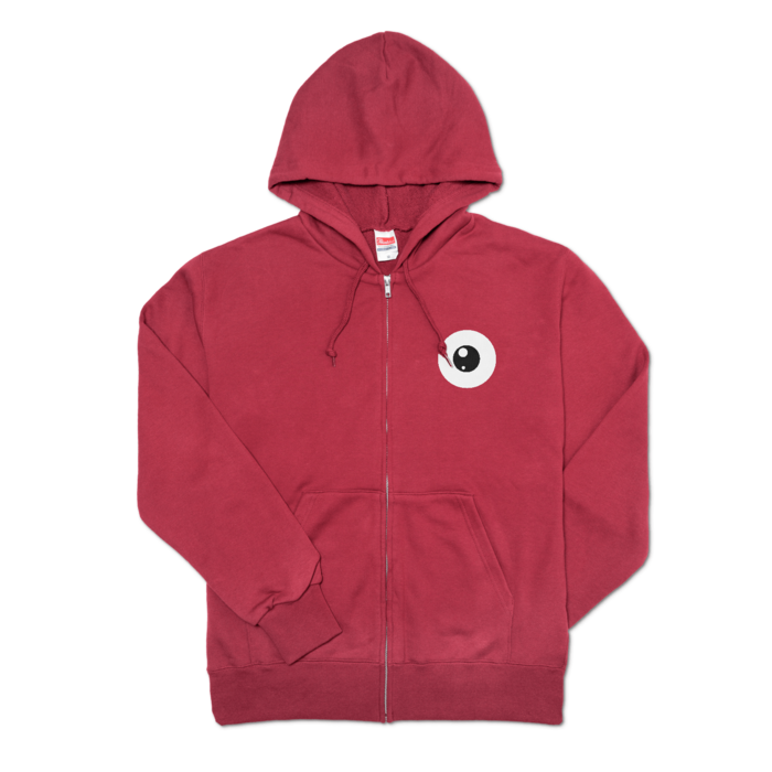 めだまジップパーカー - M - バーガンディ