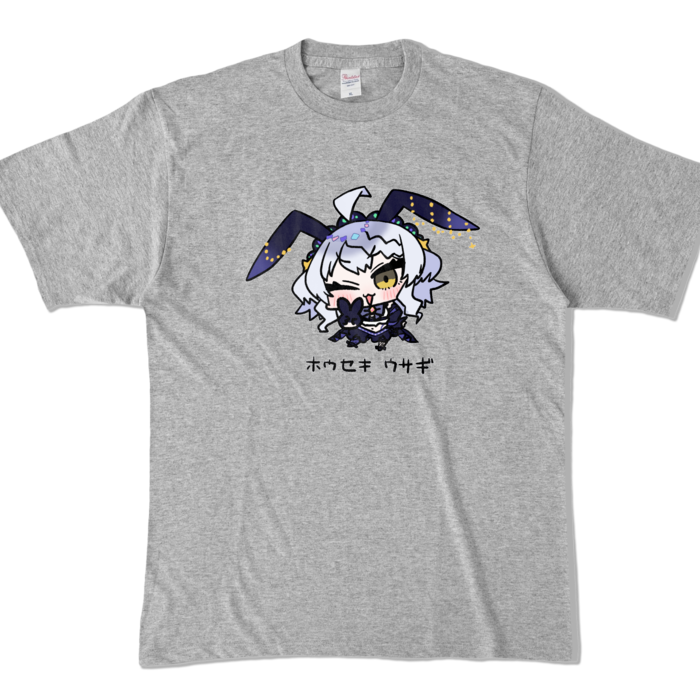 ホウセキウサギTシャツ - XLサイズ -  杢グレイ