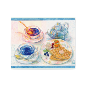青い紅茶とプレーンワッフルのキャンバス Sosaku Uri Booth