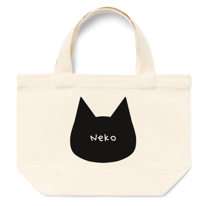 猫ちゃん ミニトート トートバッグ 小さめ ポケット付き 猫柄
