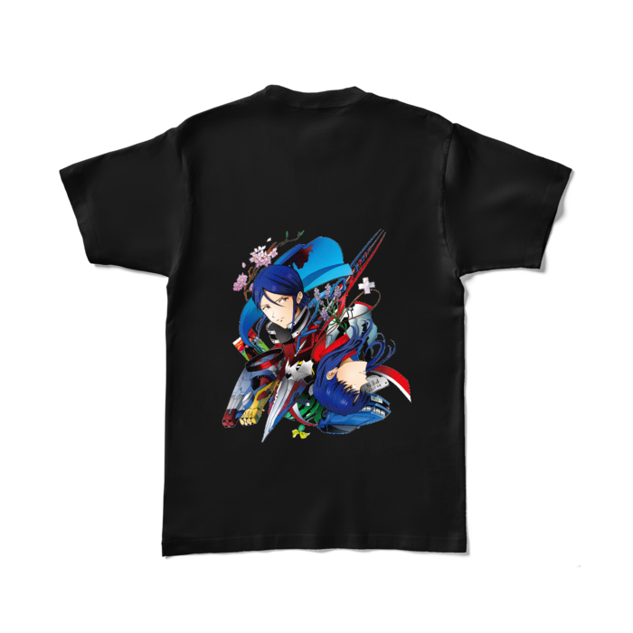 カラーTシャツ - L - ブラック (濃色)正面ワンポイントなし背面のみ