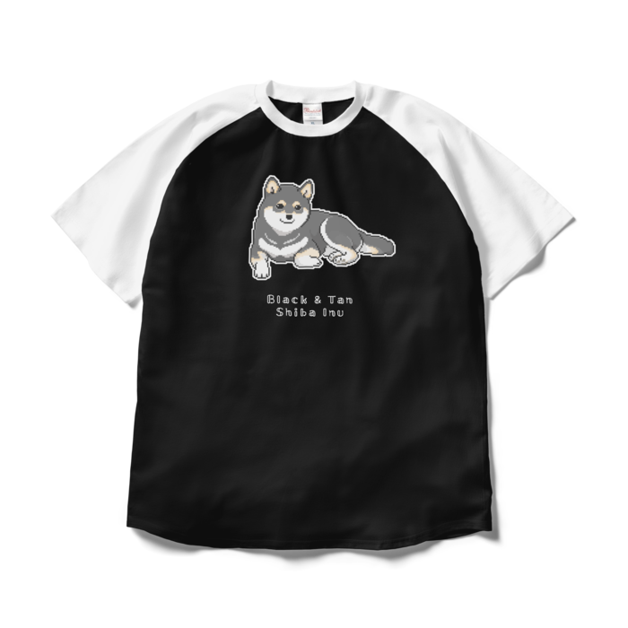 ラグランTシャツ - XL - ブラック×ホワイト/Raglan T-Shirt (Size XL) Black & White