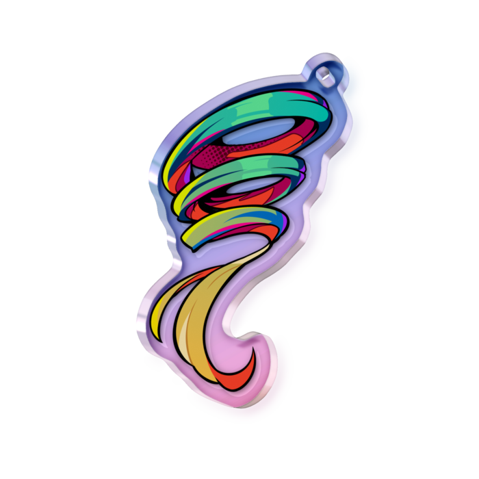 オーロラアクリルキーホルダー - 50 × 50mm