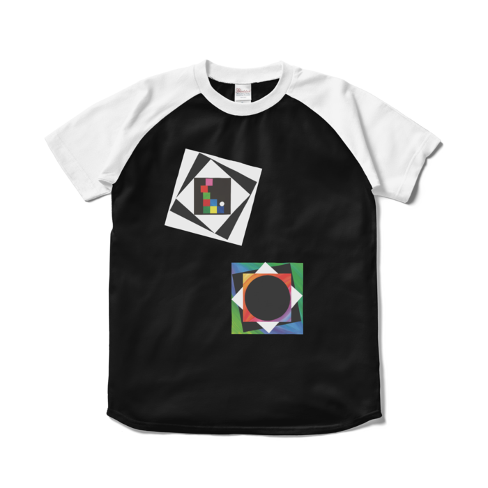 ラグランTシャツ - S - ブラック×ホワイト