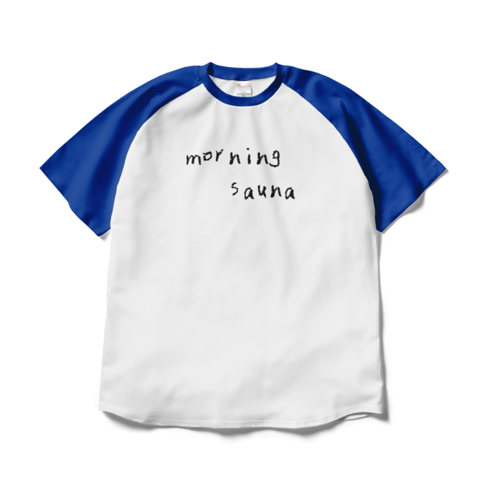 ラグランTシャツ - XL - ホワイト×ロイヤルブルー