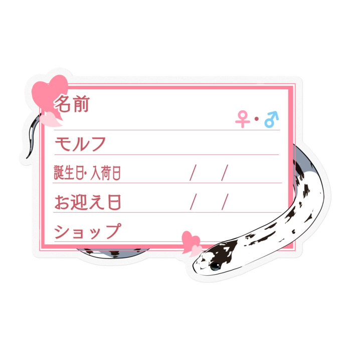 【🐍お名前ステッカー】カリキン(ハイホワイト) ‐ハート／ピンク