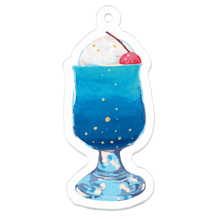 夜空　クリームソーダ　ホイップクリーム　原画　アー　飲み物アート 楽ギフ_のし宛書】 夜空 クリームソーダ ホイップクリーム 原画