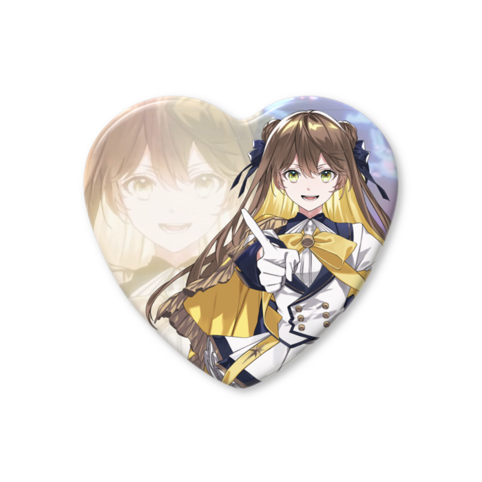 ハート缶バッジ - 57 × 52.5mm