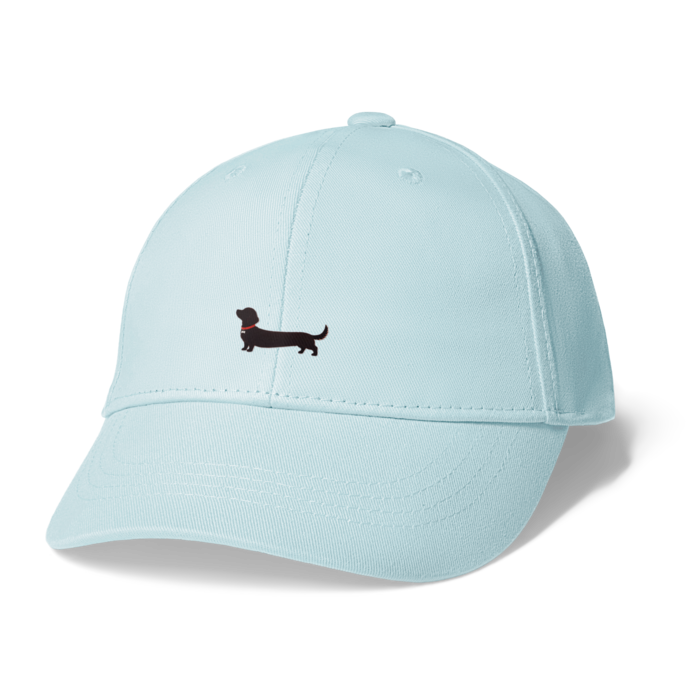  ダックスフンドシルエット キャップ-ライトブルー