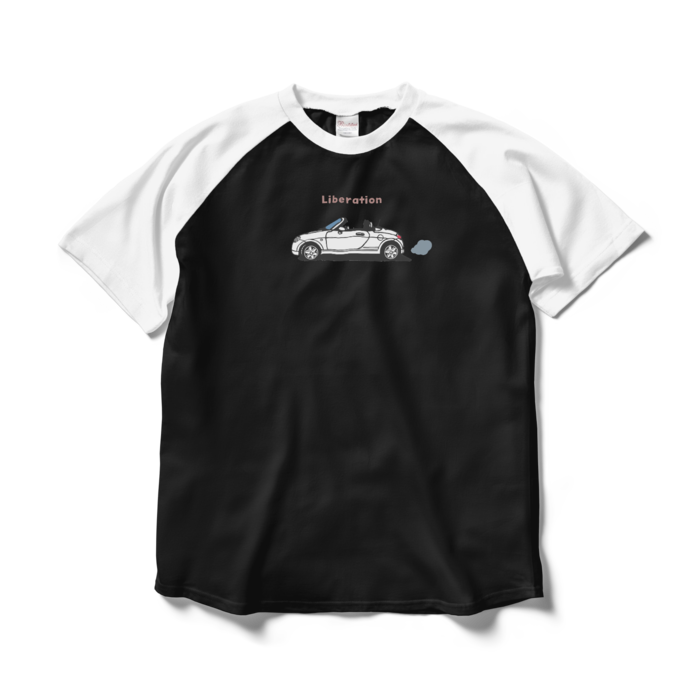 ラグランTシャツ - L - ブラック×ホワイト