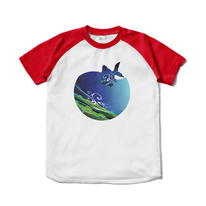 ラグランTシャツ - S - ホワイト×レッド