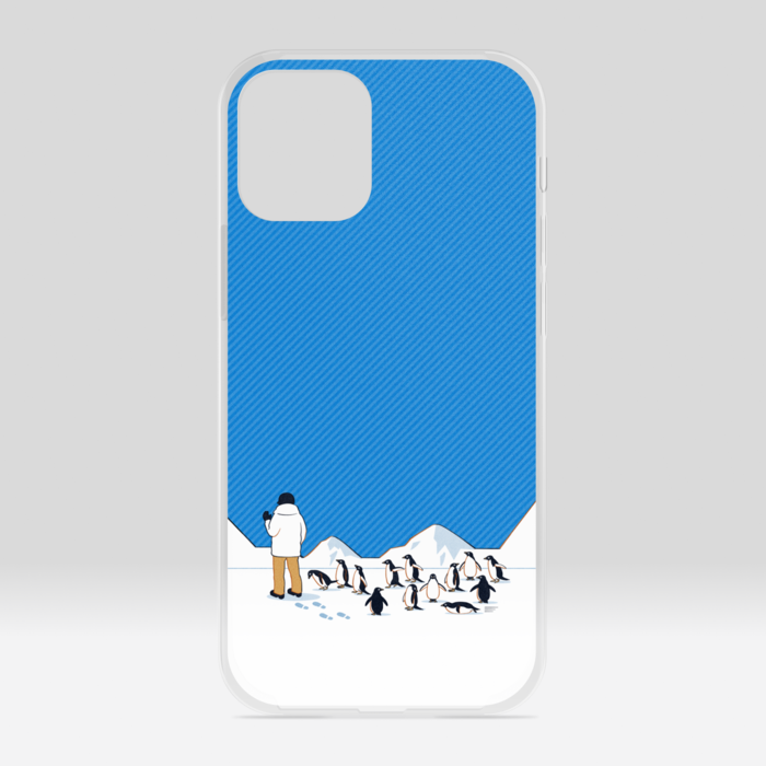 クリアiPhoneケース　青色　iPhone 12mini