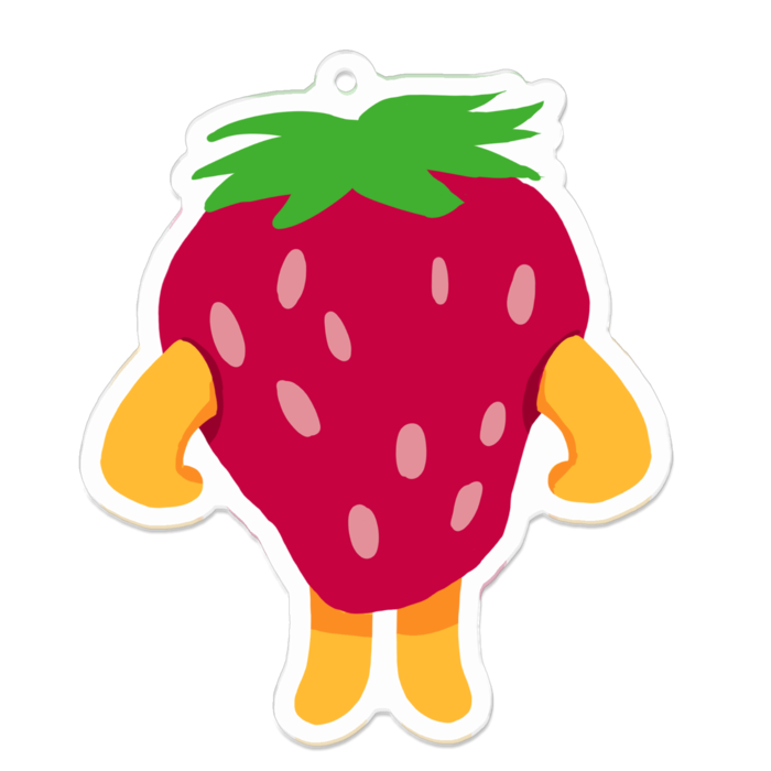 アクリルキーホルダー - 70 x 70 (mm)(イチゴマン)